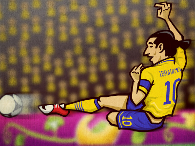 Ibrahimovic acrobatic goal vs France 2012 cartoon euro football france ibrahimovic illustration player soccer sweden