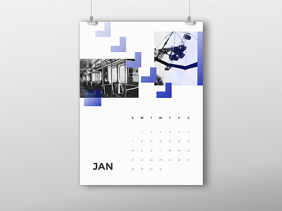 January Calendar 2018 abstract calendar creative design fun january photography poster