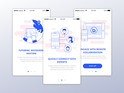Tutoring App Onboarding brand custom education explainer graphics icons illustrations interface mobile onboarding signup ux