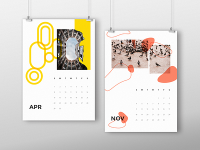 Favourite Calendar Designs! 2018 abstract calendar card colour block creative custom photography poster shape