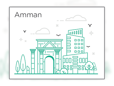 Amman Dribbbl Shot1 amman cityscape jordan landmarks linear