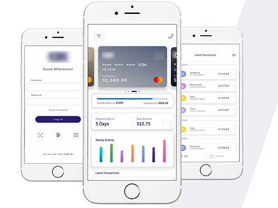 Card App app credit card dashboard mbanking platform ui ux