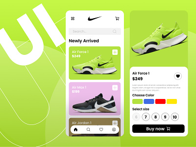 Nike App UI Design Tutorial - Figma Tutorial | UI/UX Design app design nike ui design shoes app design ui design ui design idea
