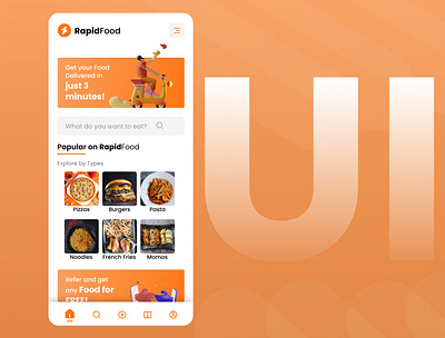 RapidFood - Food Delivery App UI Design by PremCodes app ui design delivery app design food app ui design food delivery app design rapidfood