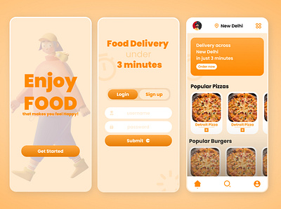 Food Delivery App UI Design by PremCodes delivery app ui design dine in app ui design food app ui design food delivery app ui design ui design ui ux design