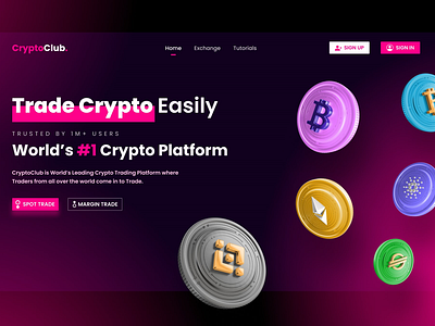 CryptoClub - A Concept Crypto Network - UI  Design