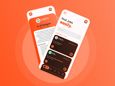 Job Listing App UI Design app design app ui design design job finding app ui job listing app ui ui design