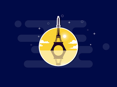 Eiffel Tower badge eiffel tower france icon illustration paris sticker mule stickers vector