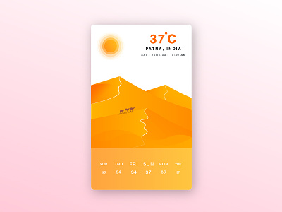 Weather App Ui concept app illustration interface landscape mobile app sun ui ux vector weather