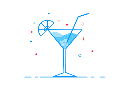 Cocktail art cocktail design drink glass ice icons illustration lemon line line art water