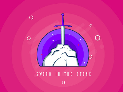 Sword in the stone britain colors illustration sticker stickermule stone sword uk united kingdom vector