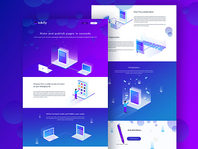 Inkify Ui app colors domain illustration product ui ui design user interface ux vector web website