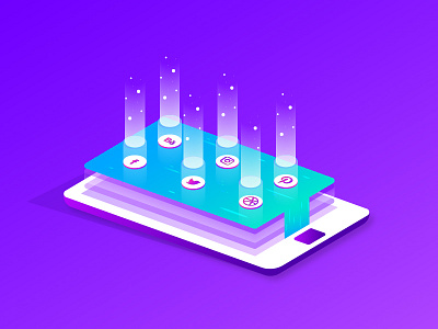 Isometric Phone app behance colors dribbble exploration facebook icon illustration isometric phone vector water