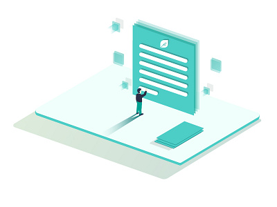 Fill the lead form character document form icon illustration illustrator informative isometric leads man vector