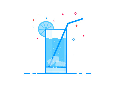 Drink bubble cocktail drink glass ice icons illustration illustrator lemon line art vector water