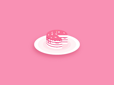 Cake birthday cake color food illustration illustrator party pink sweet vector