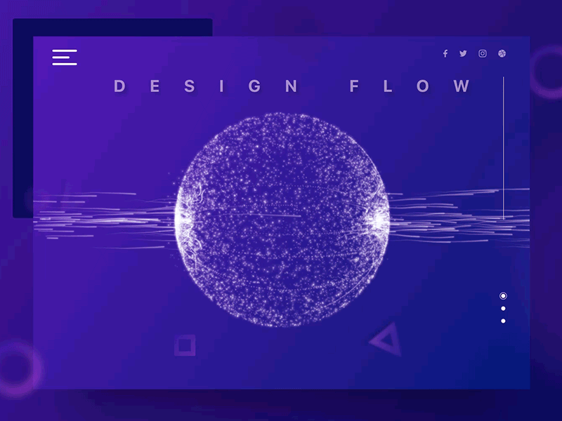 Flow Of Design app color design gif particle planet ui uiux ux web web design website