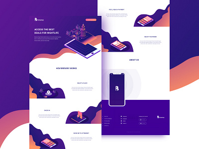 Brewwy home page app bar city dance isometric light mobile night ui user interface ux website