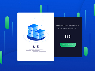 Pricing Page credit illustration isometric layout price server ui uiux ux