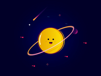 planets color illustration meteor moon planet smile space star sun universe