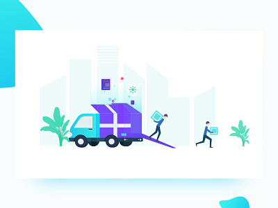 Deliver illustration building city deliver illustration interface manage ui user interface ux website