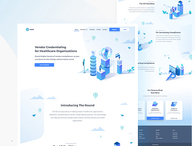 Round- Healthcare case study. buildings case study device health hospital icons illustration isometric ui user interface ux website