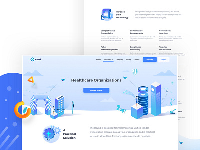 Healthcare Organisation building case study device health hospital icons illustration isometric ui user interface ux web design