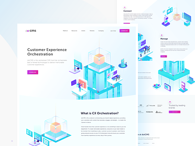 dotCMS Home Page app code customer data device illustration isometric ui userinterface ux vector website