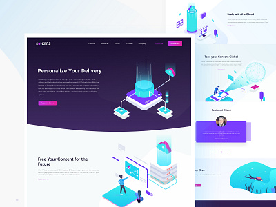 Deliver app cloud code content deliver global illustration isometric ui user interface ux website