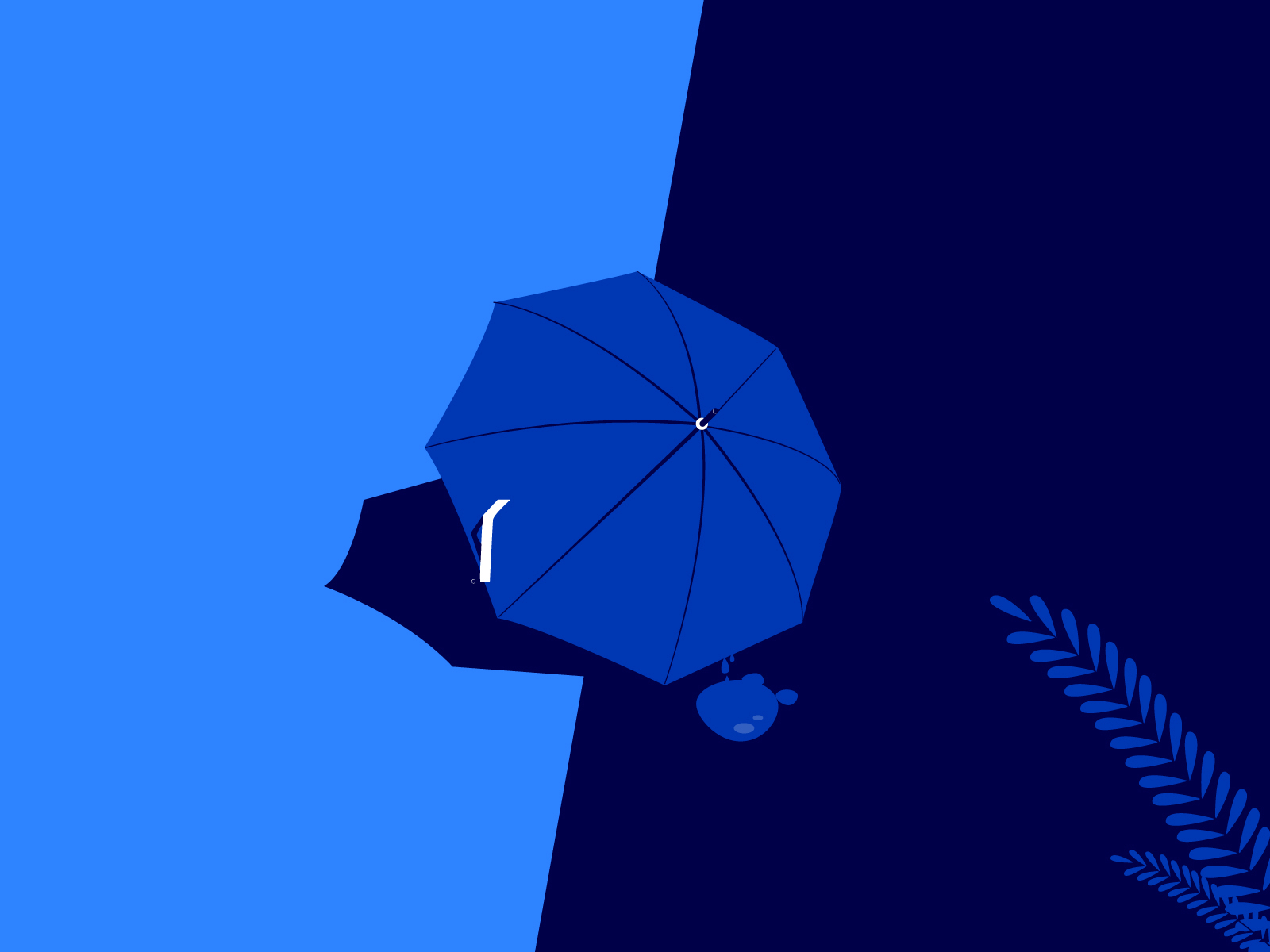 Umbrella (1/365) color day 1 design icon illustration illustrator rain shadow umbrella vector water