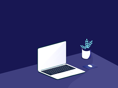 Minimal workspace ( Day 23/365) color dark design desk icon illustration illustrator isometric laptop minimal mouse plant vector