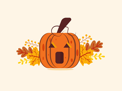 Pumpkin (Day24/365) autumn haloween icon illustration illustrator leaf poster pumpkin vector