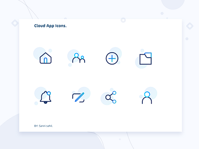 Cloud app icons add app cloud edit home icon icons illustration notification profile share