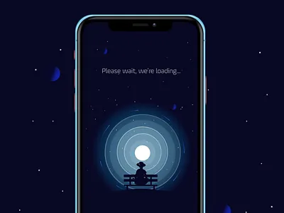 Please wait.. animation app app animation illustration illustrator light loading meteor moon night space star ui user interface ux vector