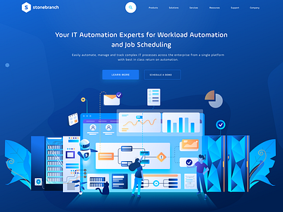 Dynamic It Automation app automation dashboard design graph illuatration illustrator laptop server ui uiux user inteface ux web website