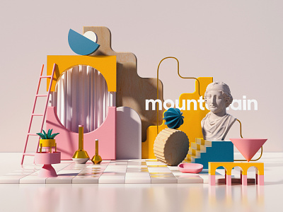 the Mountain x Forms & Shapes 3d 3d animation 3dart art artist c4d cinema4d design motion octane