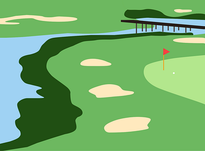 golf course illustration vector