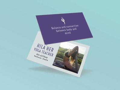 Business card for a yoga teacher branding graphic design