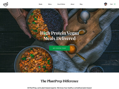 Plant Protein Based Meals Platform branding design food meal plan meal prep meals plant plant based protein recipe vegan vegan food web design website