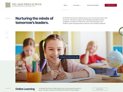 Del Mar Pines School Website Design design homepage design homepage ui school sketchapp web design website