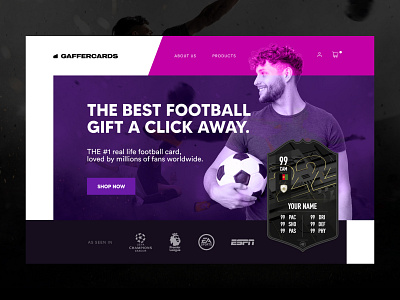 Gaffercards - Ecommerce Platform for Football Cards design ecommerce football shopify web design website
