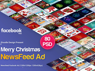 Christmas NewsFeed Banners Ad banner ad christmas news feed facebook add graphic design