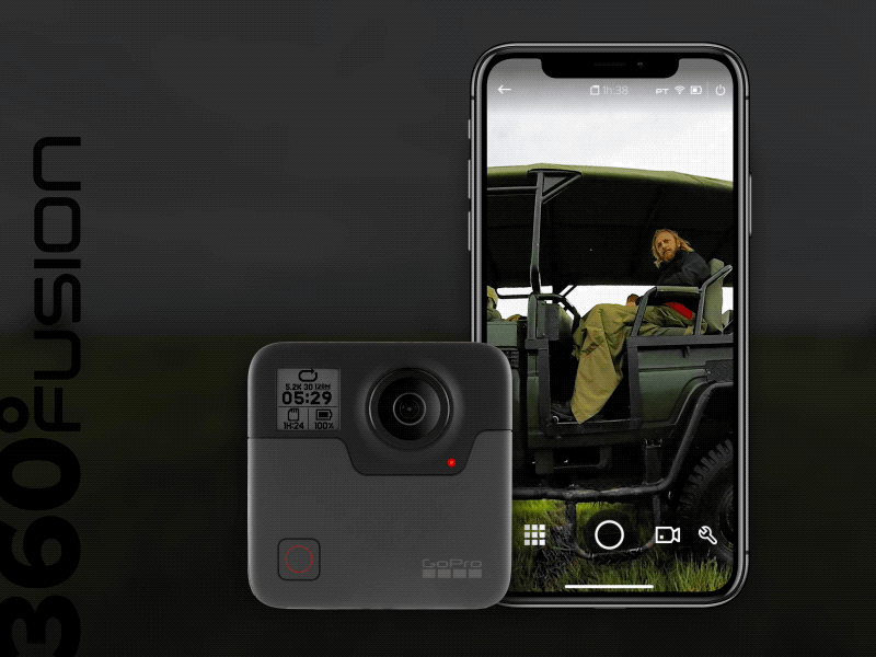 GoPro Fusion :: Capture Everything camera dark ui gif motion preview video