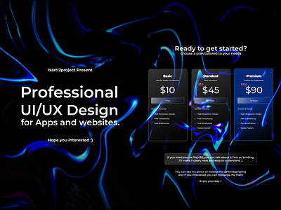 "Freelance UI/UX Design 2023 Pricelist " Concept. design glass glassmorphism marketing marketing design pricelist ui