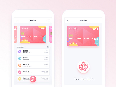 Daily UI #002: Credit Card Checkout UI app card checkout color credit daily ios red sakura ui