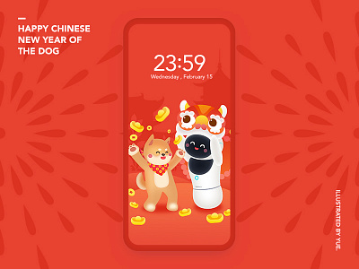 Happy Chinese New Year! ai color illustration sticker vector