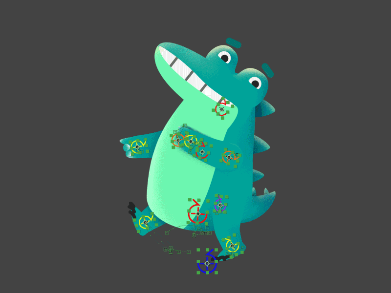 CROC Dance BTS 2d ae after effects animation character duik joysticksnsliders motion graphics rubberhose