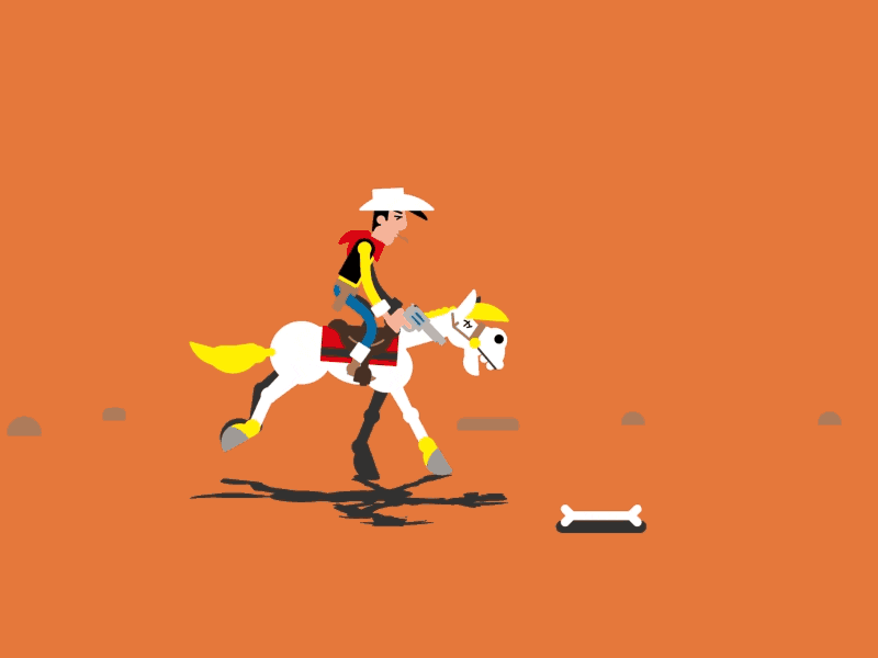 Lucky Luke after effects animation character duik gallop horse illustration jolly jumper lucky luke motion graphics quadruped