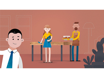 Baking character design illustration styleframe