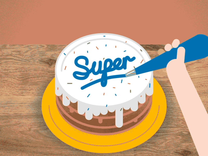 Super Cake cake illustration mograph styleframe